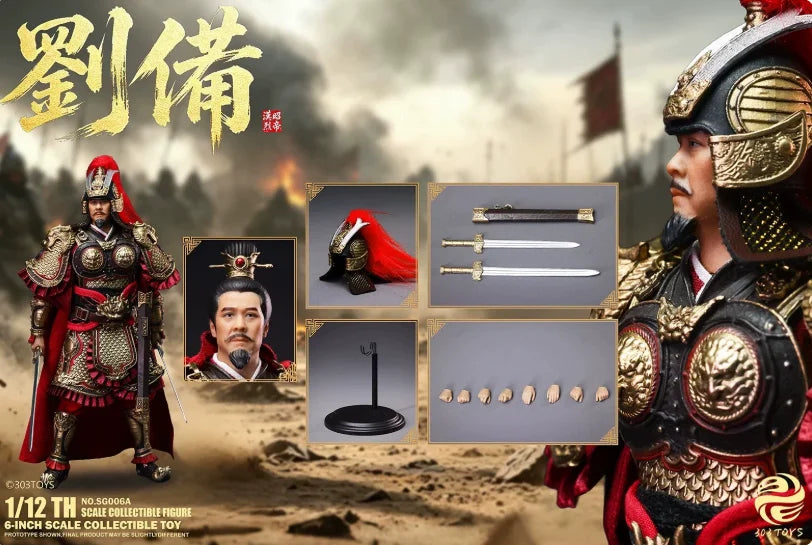 In-stock FIGLAND 303TOYS Collaboration Three Kingdoms 1/12 Ma Chao, Huang Zhong, Guan Yu Action Figures