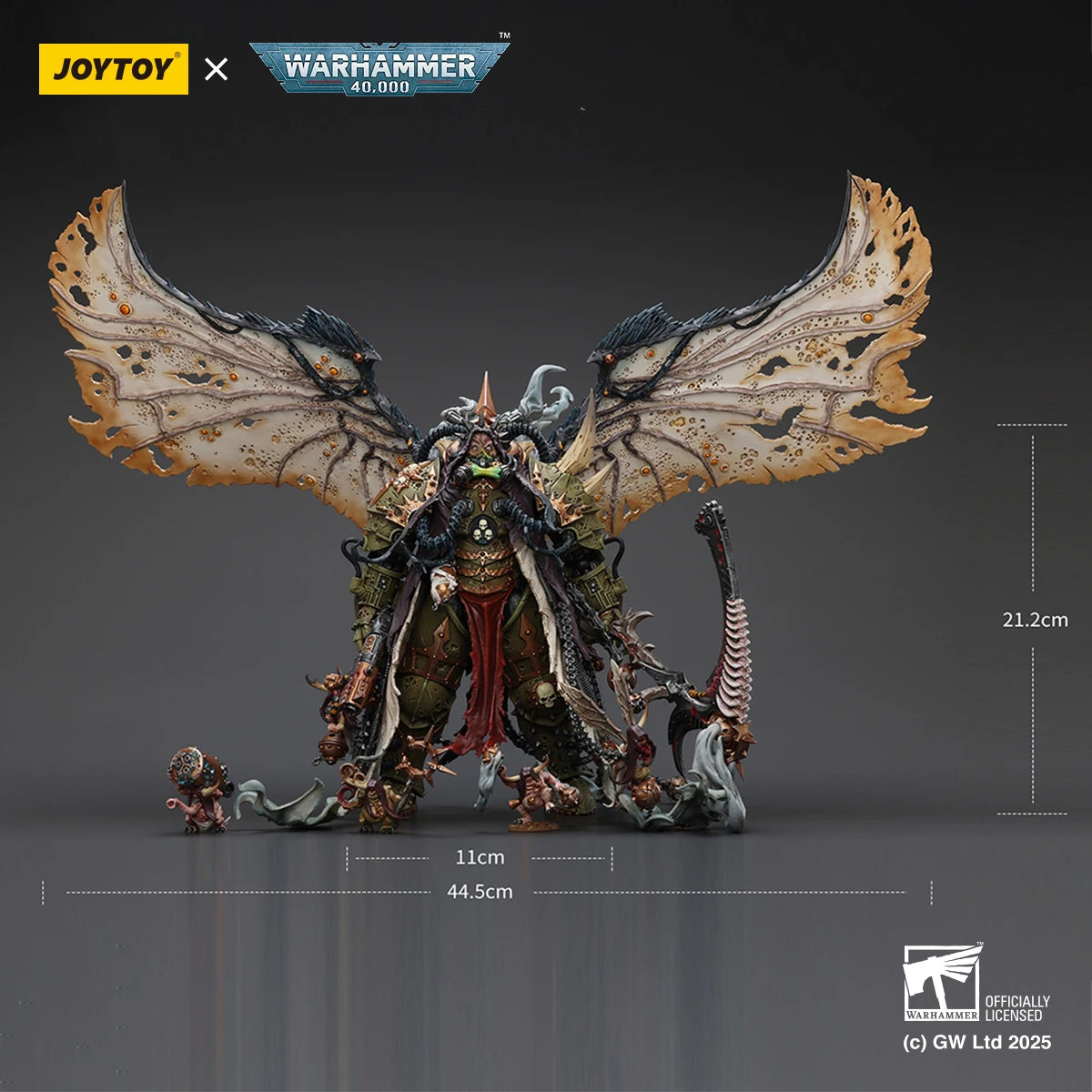 JOYTOY Warhammer 40K Mortarion Action Figure 1/18 Daemon Primarch Of Nurgle Anime Figure Articulated Joints Collection Model Toy