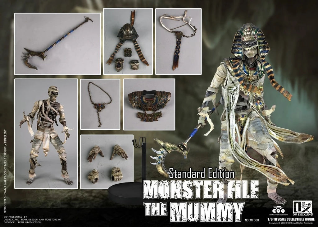 COOMODEL MF008 MF009 1/6 Monster File The Mummy Egypt Skeleton platform 12'' Action Figure Full Set Collectible Model Toys Gift