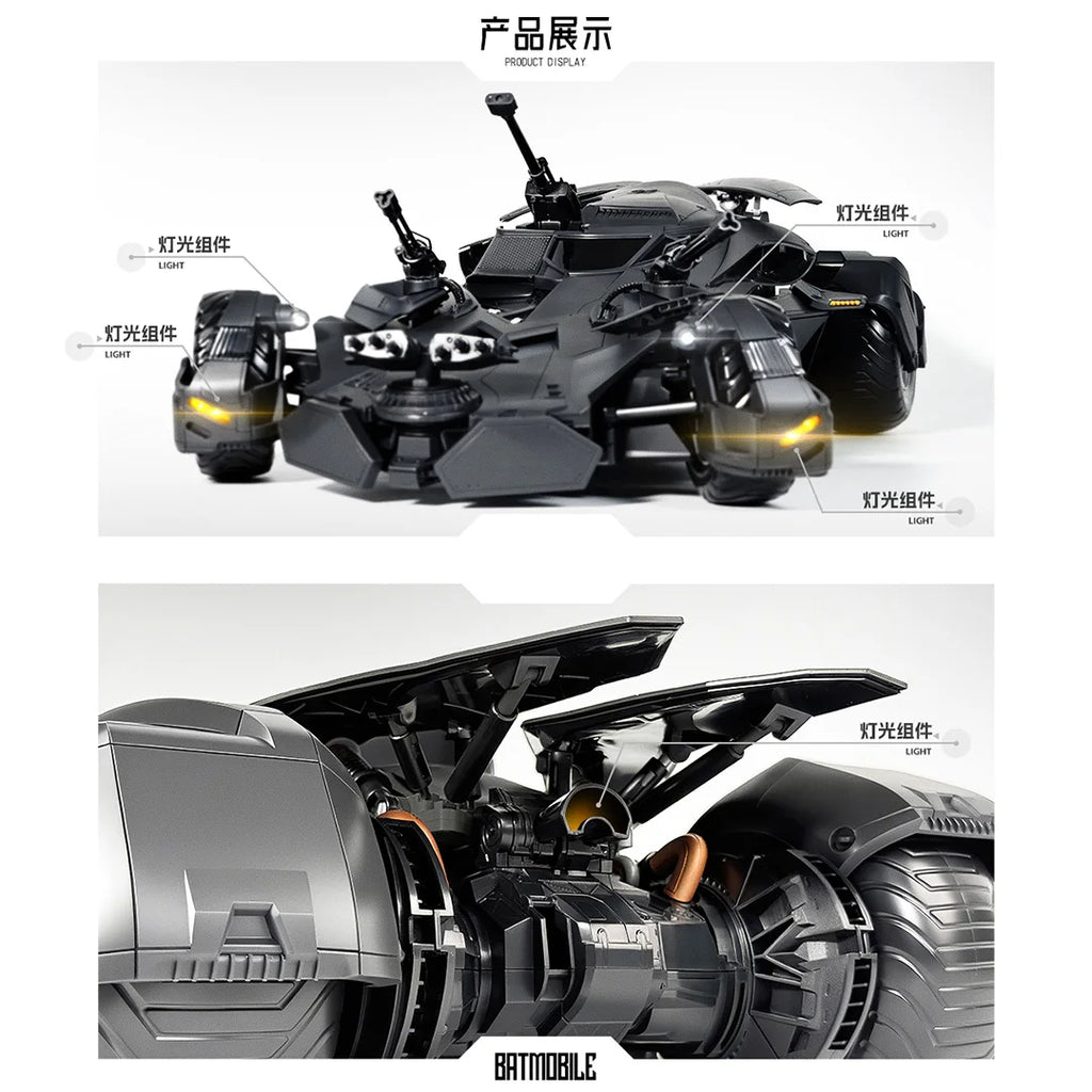 Hot XWS Batmobile Assembly Model DC Justice League BVS Batman Action Figure 1/12 Big Ben Batman Statue Collection Kid Toy