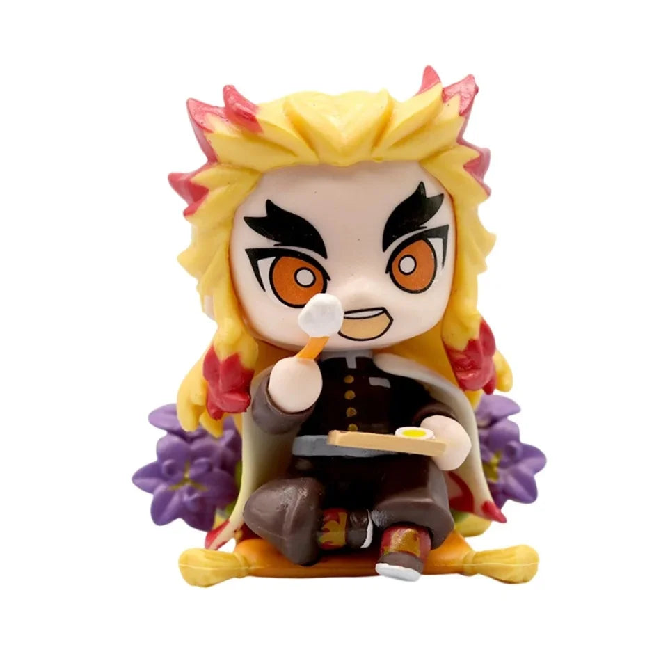 12 Styles Demon Slayer Anime Figure Set Q Version PVC Collectible Model Toy for Kids Adults Anime Fans Gift
