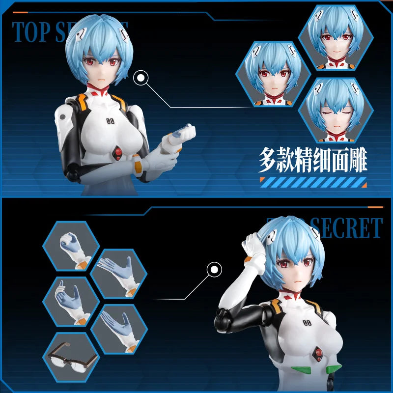 Genuine New 2025 Blokees Neon Genesis Evangelion EVA Rei Ayanami Battle Suit Action Figure Assembly Model Collect Toys Gifts