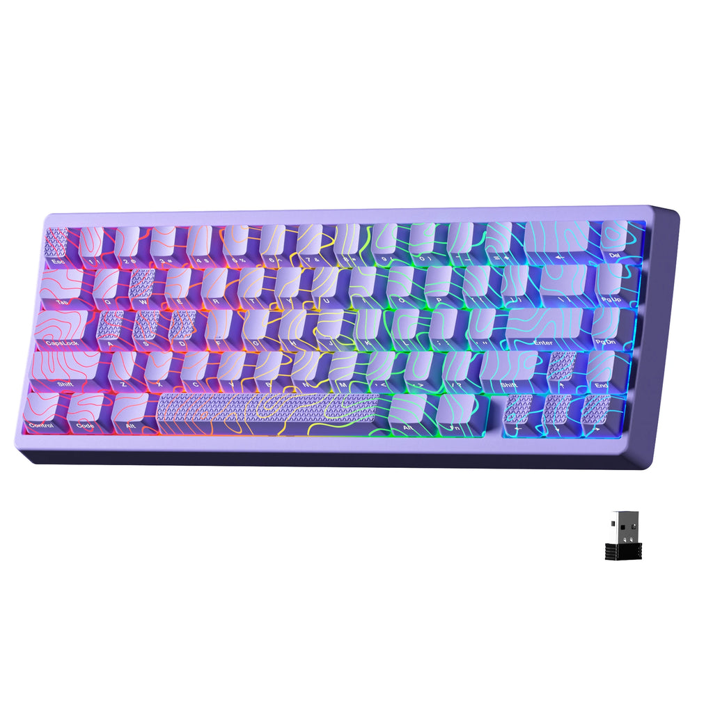 XVX M67 JadeStone Mechanical Keyboard With IMD-Tech Keycaps Hot Swappable Gasket Design Tri-Mode Custom RGB Backlight Keyboard
