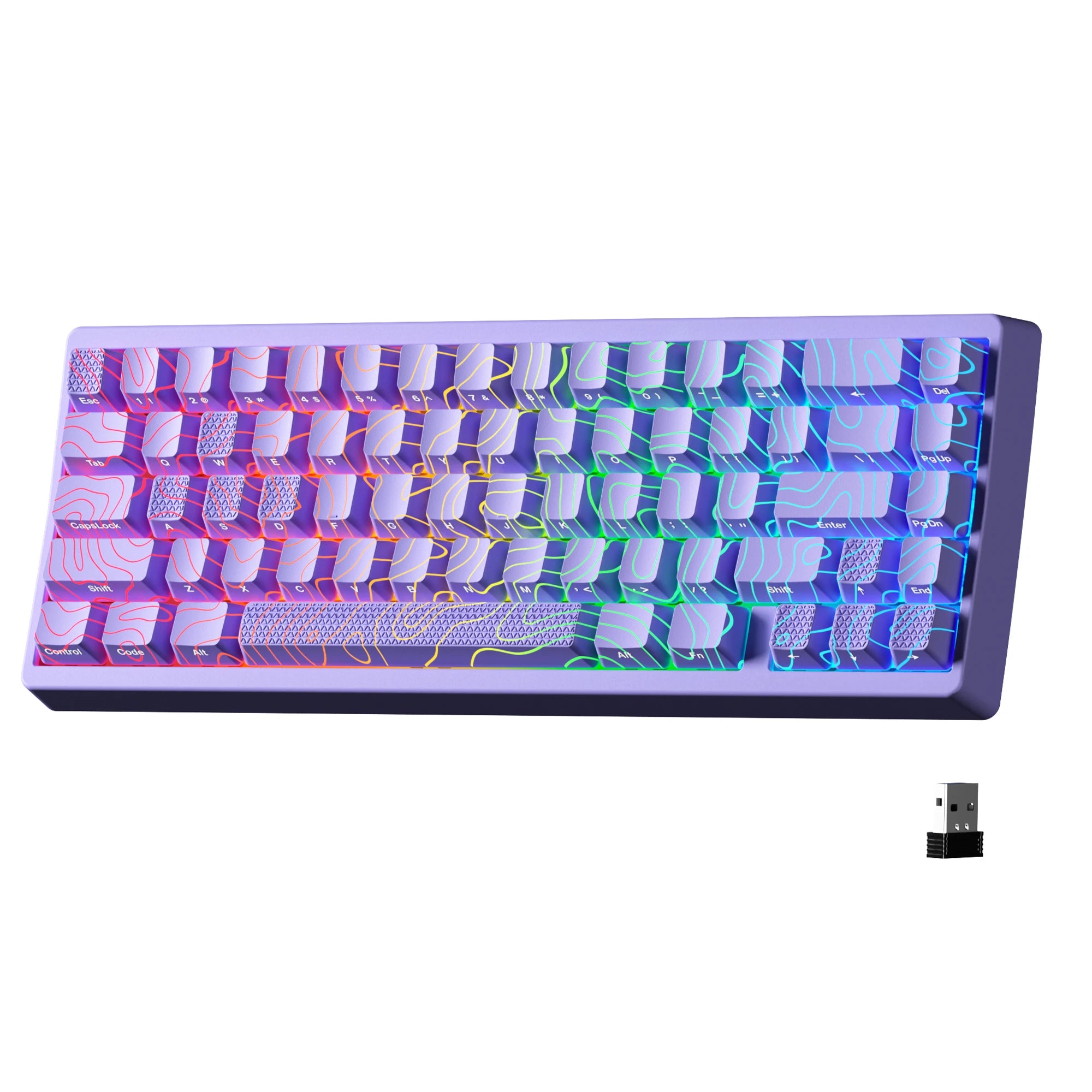 XVX M67 JadeStone Mechanical Keyboard With IMD-Tech Keycaps Hot Swappable Gasket Design Tri-Mode Custom RGB Backlight Keyboard