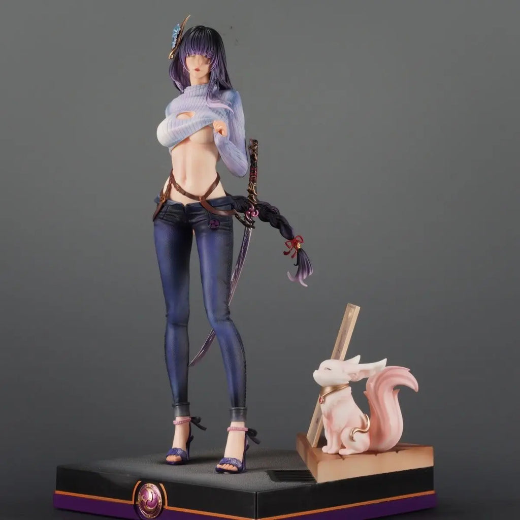 51 cm Genshin Impact Fa Raiden Shogun Harzkopf Skulptur Spiel Mädchen Figuren Modelle Statue Jungen Sammlerstück Ornament Puppenspielzeug