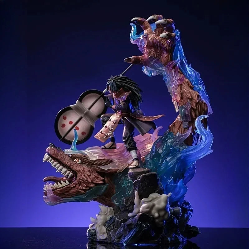 NARUTO Anime Figure 40cm Uchiha Madara The Strongest Battle Susanoo Armed Kurama Kyuubi Model Figure Decoration Craft Collection
