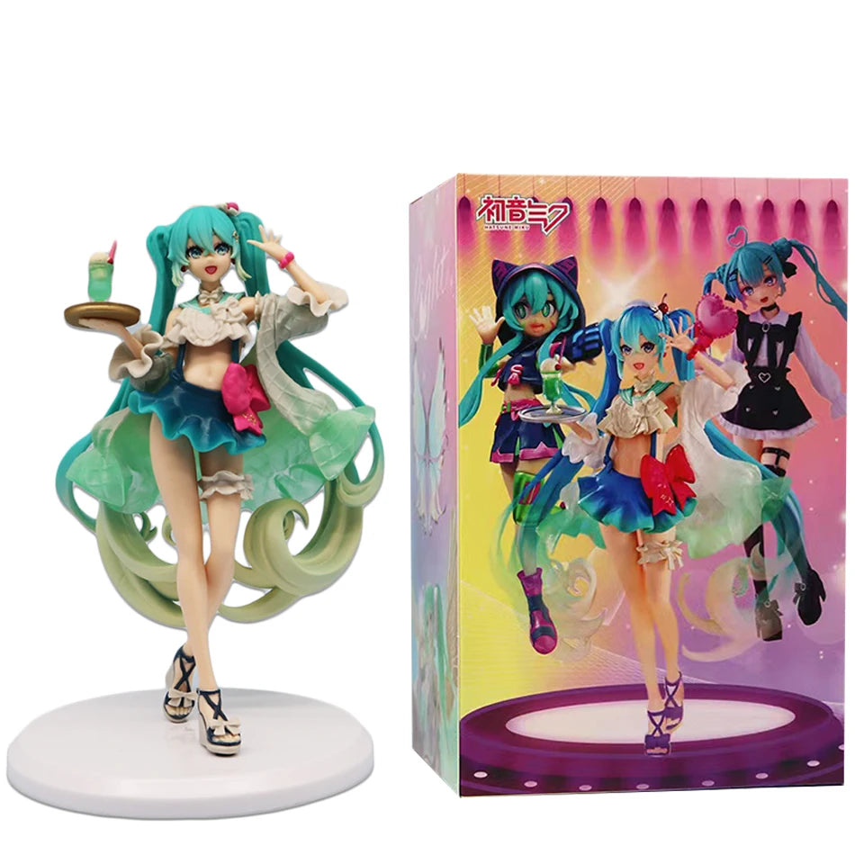 Anime Hatsune Miku Doll Model Cartoon Cute Kawaii Toys PVC Model Action Figures Car Dashboard Decoration Holiday Gift
