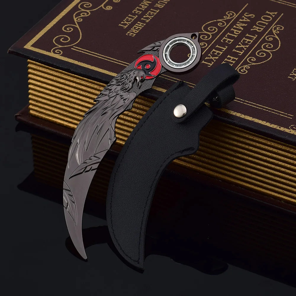 18 см син драконов нокът, нож, златен дракон, карамбит, игра, нож за меле, играчка, меч, метално оръжие, модел, кобур, версия, занаятчийски подаръци