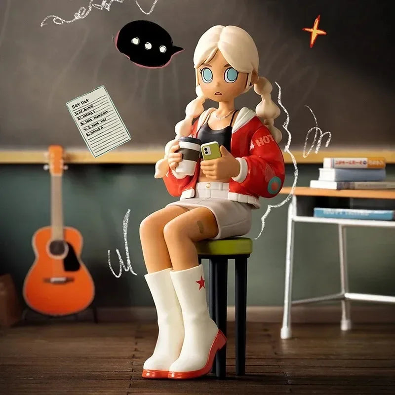 POP MART Peach Riot Rise Up Series Blind Box Toys Kawaii Anime Action Figure Surprise Desktop Ornaments Collection Dolls Gift