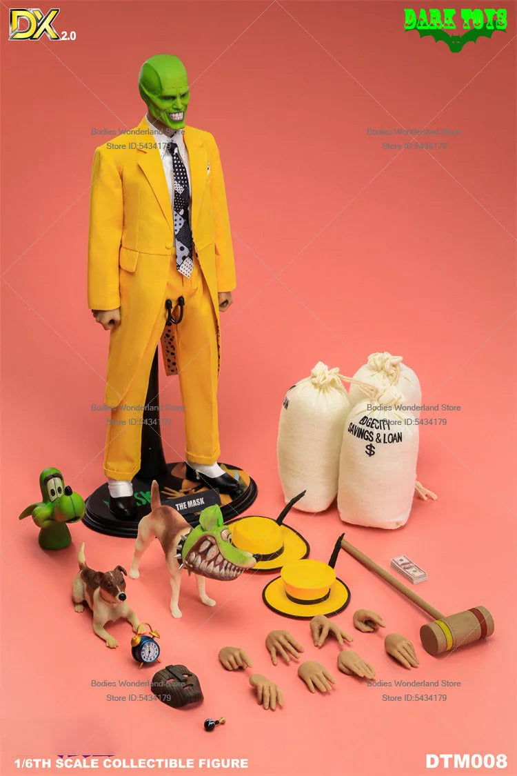In Stock DARK TOYS DTM008 1/6 Scale Male Soldier Mask Jim Carrey Full Set 12inch Action Figure Doll Collection