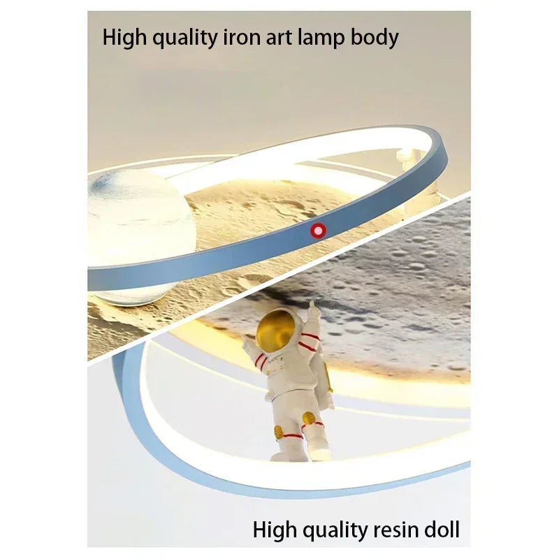 SANDYHA Nordic LED Ceiling Light Creative Lamp Chandeliers for Bedroom Kids Room Planet Astronauts Restaurant Home Decor Lustre