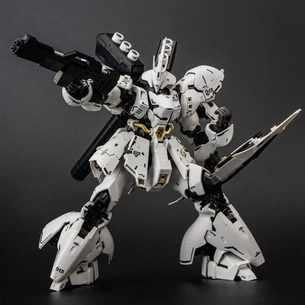 RG MSN-04 White Version Series Action Figure Mecha Warrior High Detail Detachable Parts Assembly Model Toy Collectible Boy Gifts
