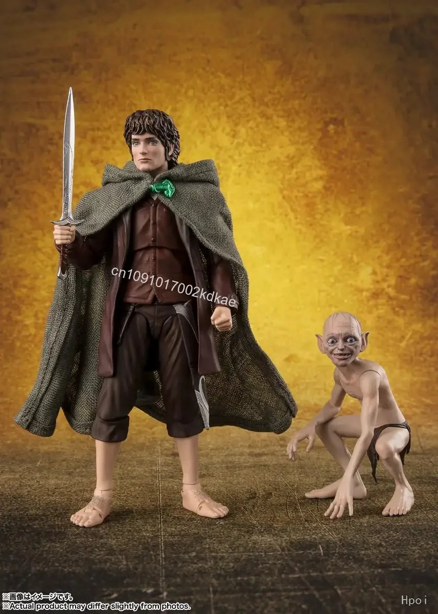 In Stock BANDAI S.H.F The Lord of the Rings Aragorn Frodo Baggins & Gollum Figure Finished Model kit Anime full Action Toy Gift