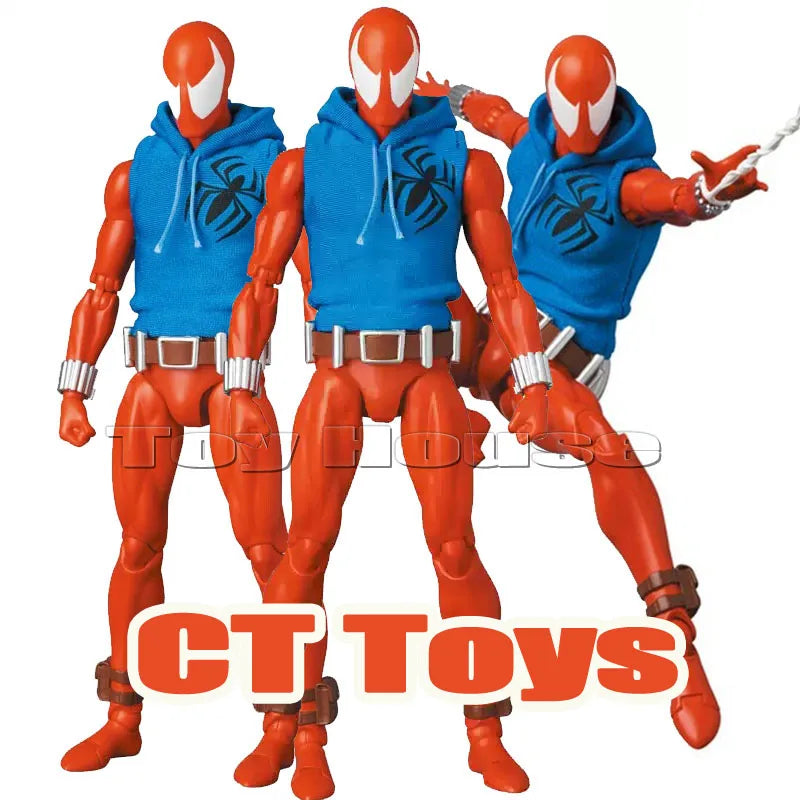In Stock Ct Toys Spiderman Mafex 186 Scarlet Spider The Amazing Comic Version Anime Action Figure Model Figurine Toys Kids Gift