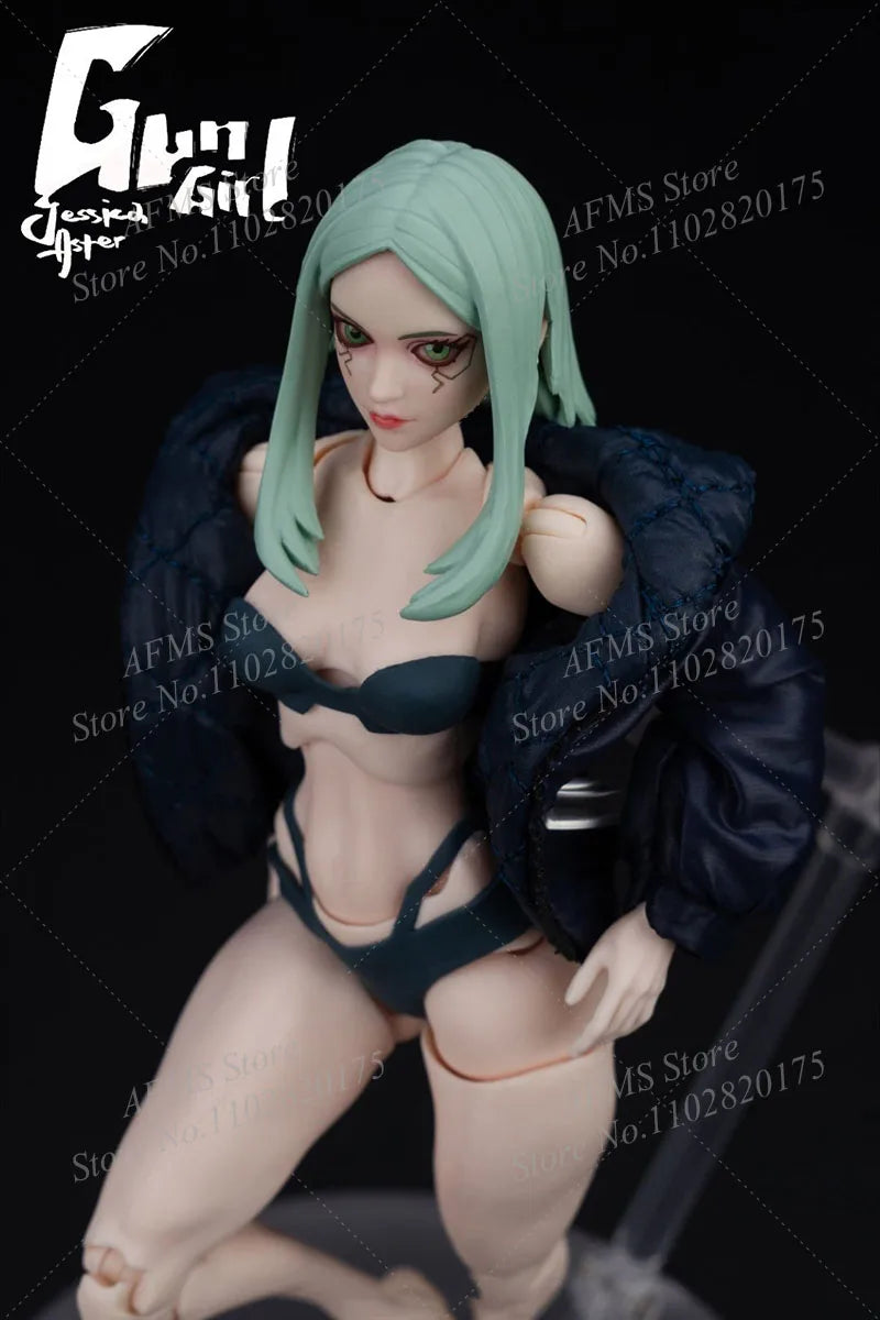 IN STOCK Romankey 1/12 Scale Collectible Figure Anime Gun Girl Rebecca Punk Cool Battle Girl 6Inch Women Soldier Action Figure