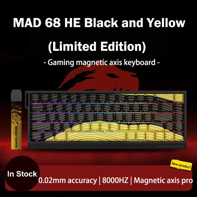 MADLIONS MAD 60/68HE Gaming-Tastatur mit magnetischem Schalter, kabelgebunden, Key Web Drive, benutzerdefiniertes 8K 61/68 Return RT, einstellbarer Tastenanschlag, Hot Swap