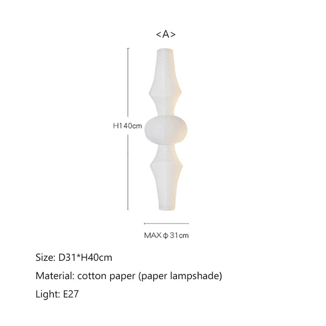Janpanese Akari Rice Paper Lamp modern Noguchi Yong Pendant Lamp Living Room Bedroom Corner Designer Light