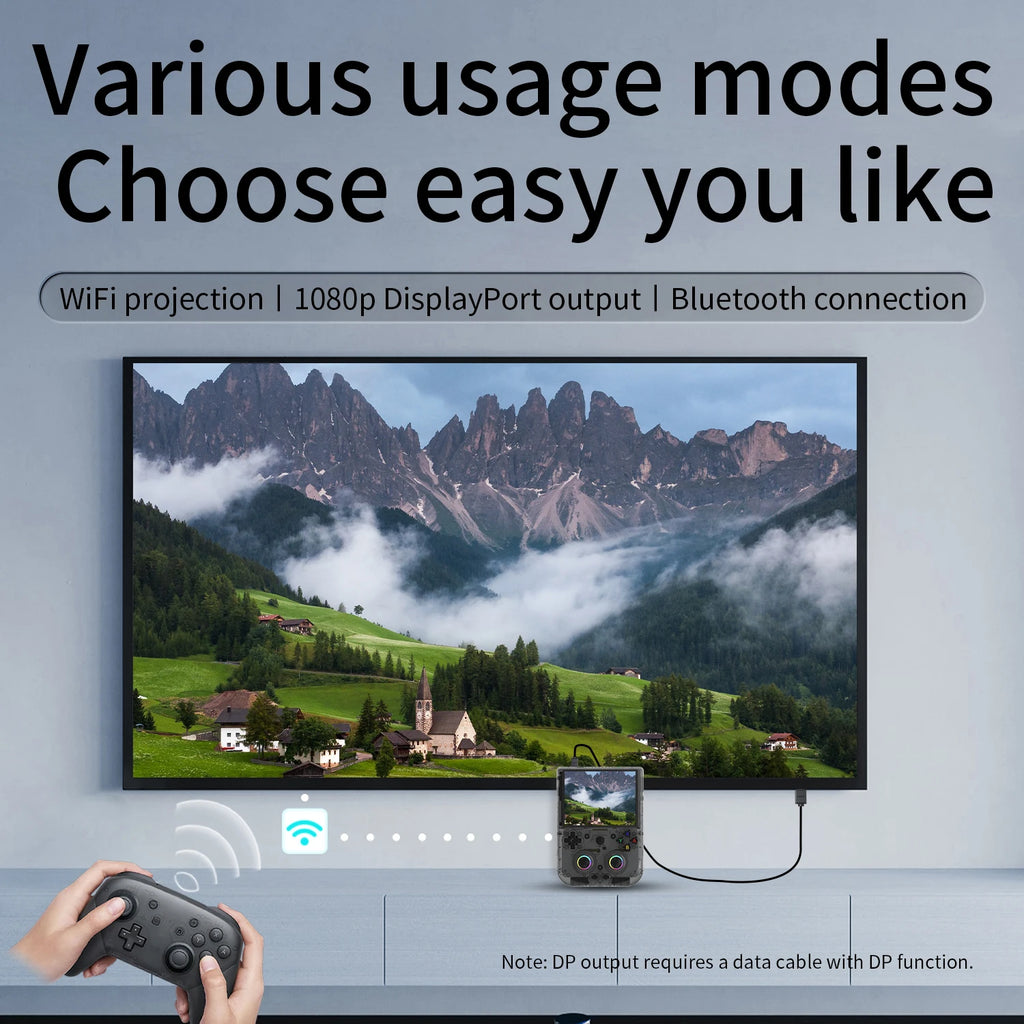 Anbernic RG 406V Retro-Handheld-Spielkonsole mit 4"-IPS-Multitouch-Display, WLAN, RGB-Beleuchtung, 3D-Hall-Joystick und 5500-mAh-Akku.