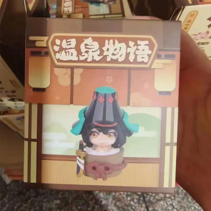 Genuine Onmyoji Hot Spring Stories Demon Knife Girl Q Version Action Figure Gaming Peripherals Model Ornaments Doll