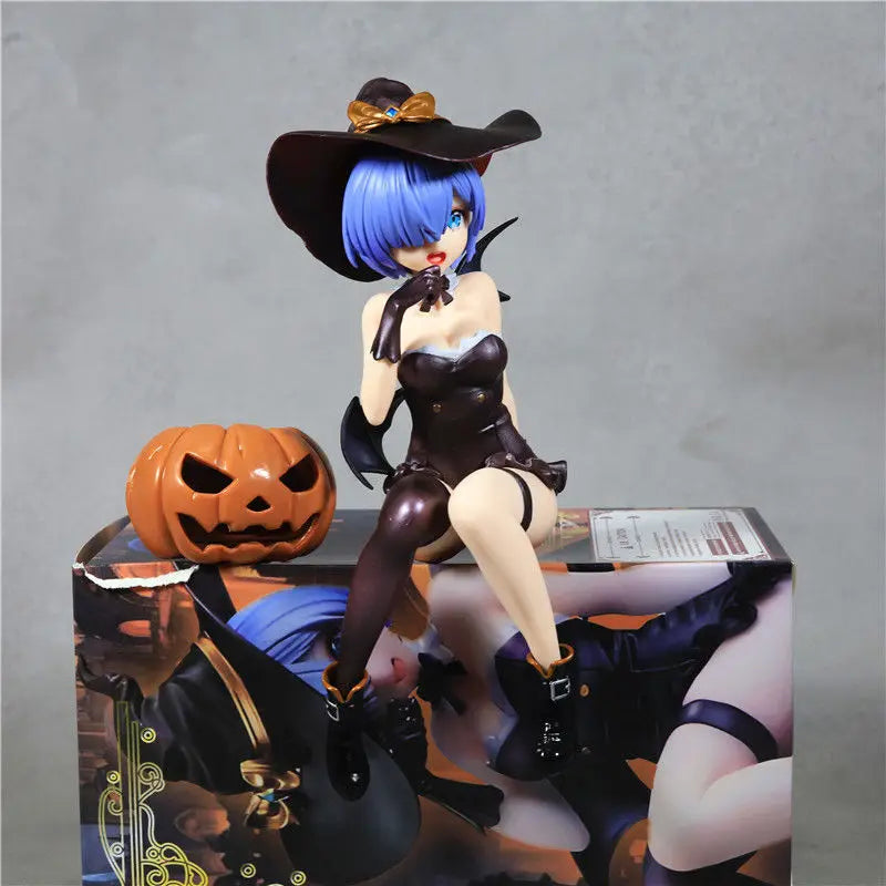 2025 Re:Zero Rem Halloween Magic Night Enchantress 18cm Anime Figure Statue Desktop Decoration Gift