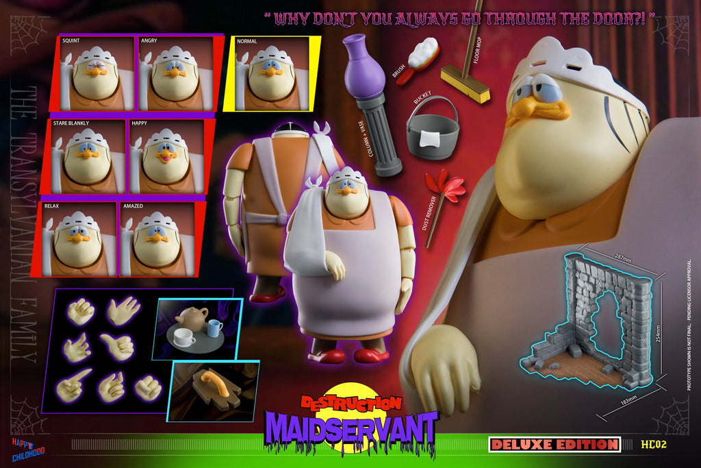 Happy Childhood Anime Toy Destruction Maid Count Duckula Nanni NewHC01 Vegetarian Count 1/12 12cm Figure Model Collectible Toys