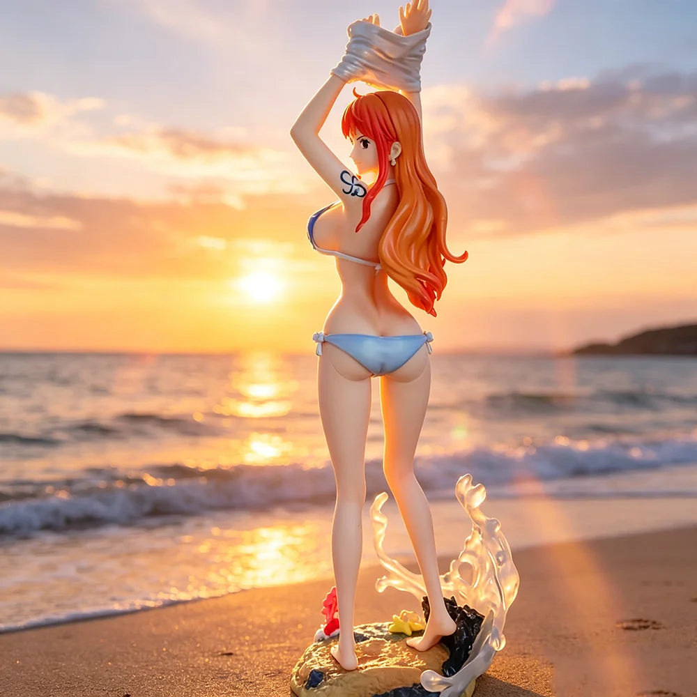 34cm/13.38in One Piece Anime Nami Figure Model Gk Statue Collectible Display for Desktop Decoration