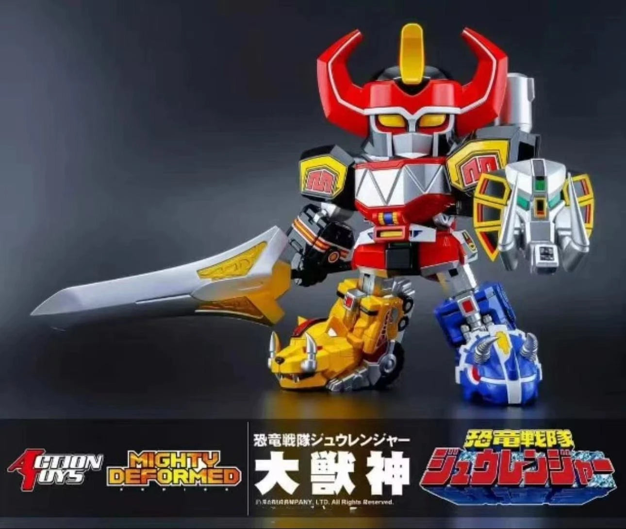 In Stock 72 Hours Action Toys MIGHTY DEFORMED Power Rangers Megazord Mecha Movable Transform Toy Gift Collection