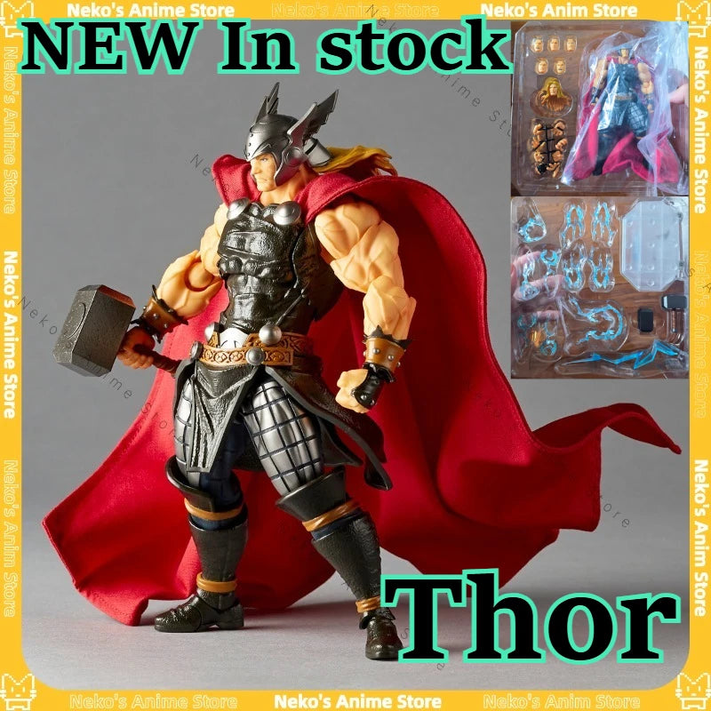 【In Stock】Kaiyodo Yamaguchi Revoltech Marvel Thor Action Figure Anime Model Trendy Toys Desktop Doll Collectibles Gift Figure