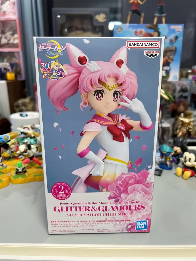 17cm Pretty Guardian Sailor Moon Cosmos The Movie Glitter Glamours Super Sailor Chibi Moon Action Figure Kid Toy Gift Custom Bym
