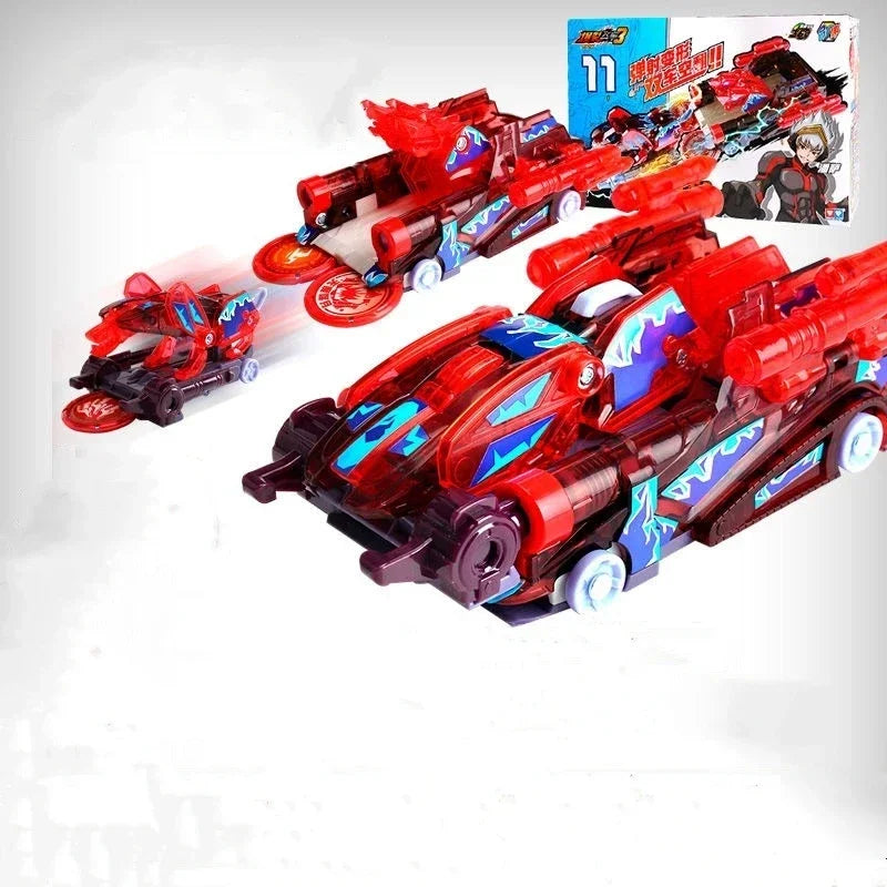 Screechers Explosive Speed Car 3 Metamorphosis Action Figures Children Gifts Boys Toy Ejection Flip Deformation Double Car