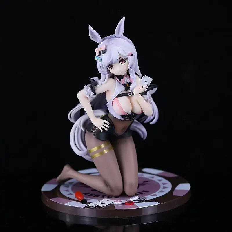 19cm Reed Sauce Lucky Dealer 1/7 Girl Toy Japanese Anime Character PVC Action Character Toy Game Collection Model Doll Gift