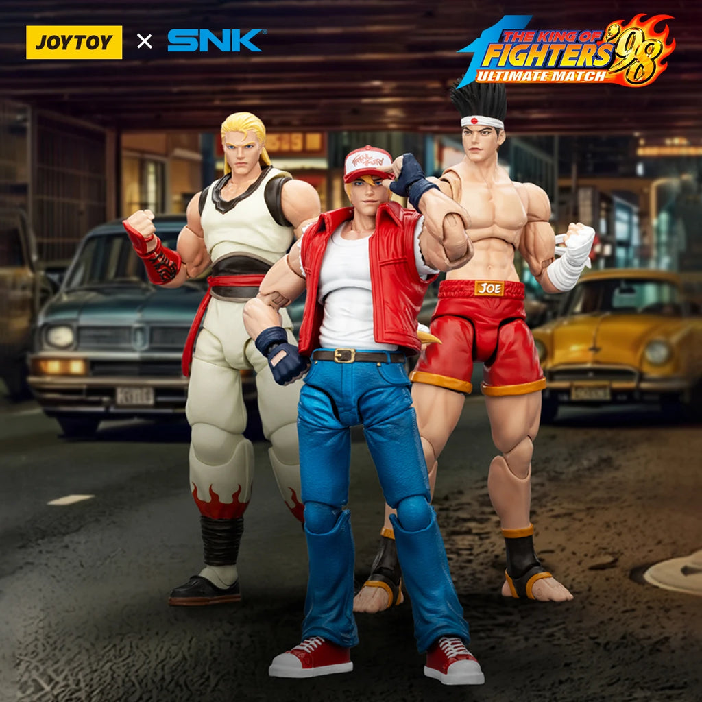 JOYTOY 1/18 Action Figure SNK KOF '98UM Fatal Fury Team Terry Bogard Andy Bogard Joe Higashi Anime Model Toys