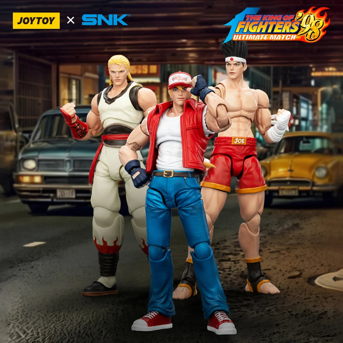 JOYTOY 1/18 Action Figure SNK KOF '98UM Fatal Fury Team Terry Bogard Andy Bogard Joe Higashi Anime Model Toys