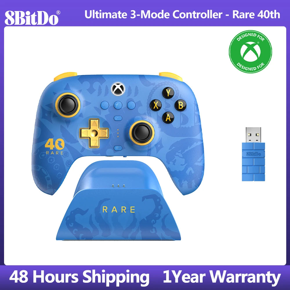 8BitDo Ultimate 3-mode Rare 40th Anniversary Edition Controller with Pro Back Buttons for Xbox Series X|S,Xbox One,PC,Android
