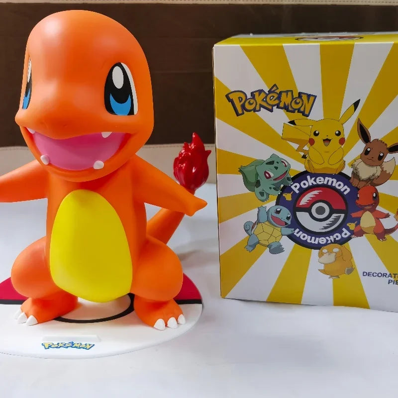 2025 New Hot Pokemon Pikachu Doll Model Large Figure Charmander Eevee Porkby Squirtle Ornament Figurine Younth Toy Collects Gift