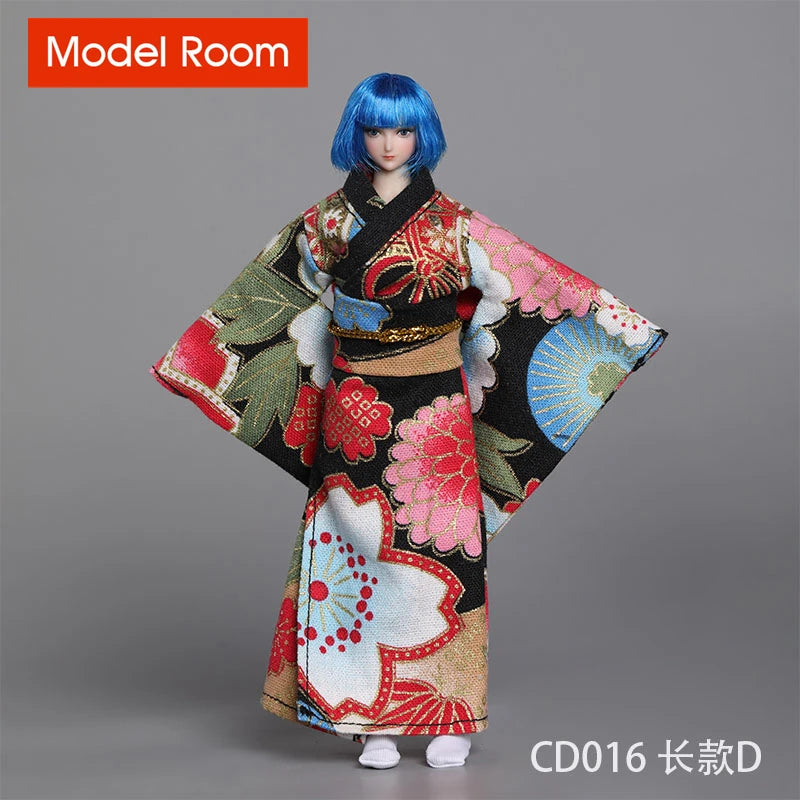 CDtoys CD016 1/12 Female Long Short Kimono Model Soldier Printing Clothes Fit 6'' TBL Action Figure Body Dolls