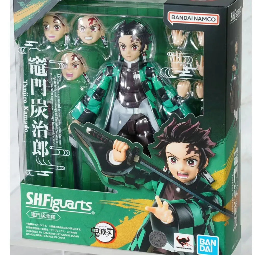 New Original In Stock Bandai S.H.Figuarts Demon Slayer Kamado Tanjirou&Kamado Nezuko Action Figure Anime Model Desktop Toy Gift