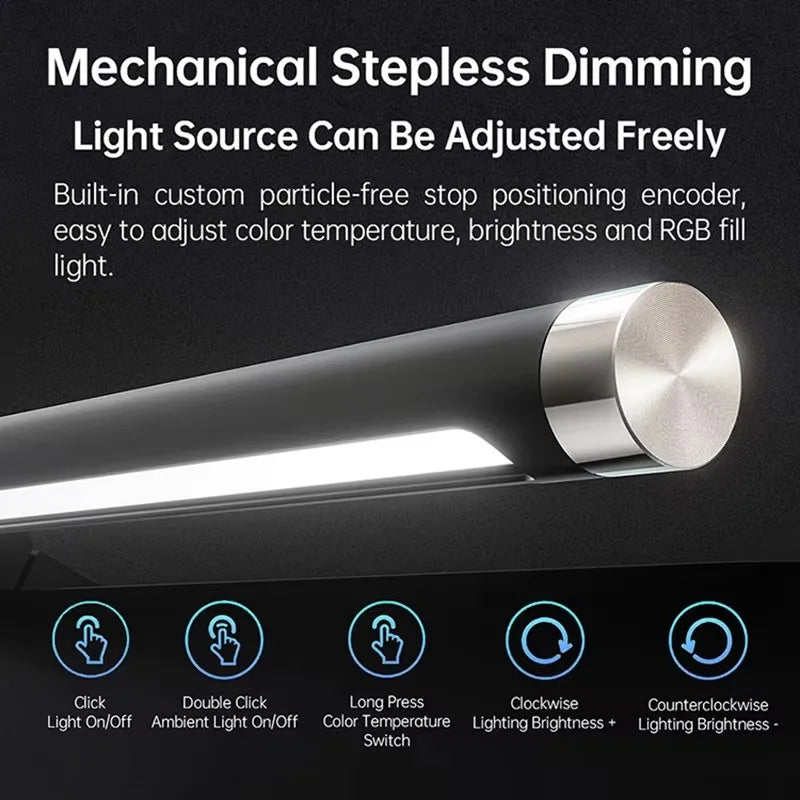 LYMAX Led Monitor Light Bar Stepless Dimming RGB Acoustic Pickup Computer Study Reading Lamp Screen Hanging Light For Game Work