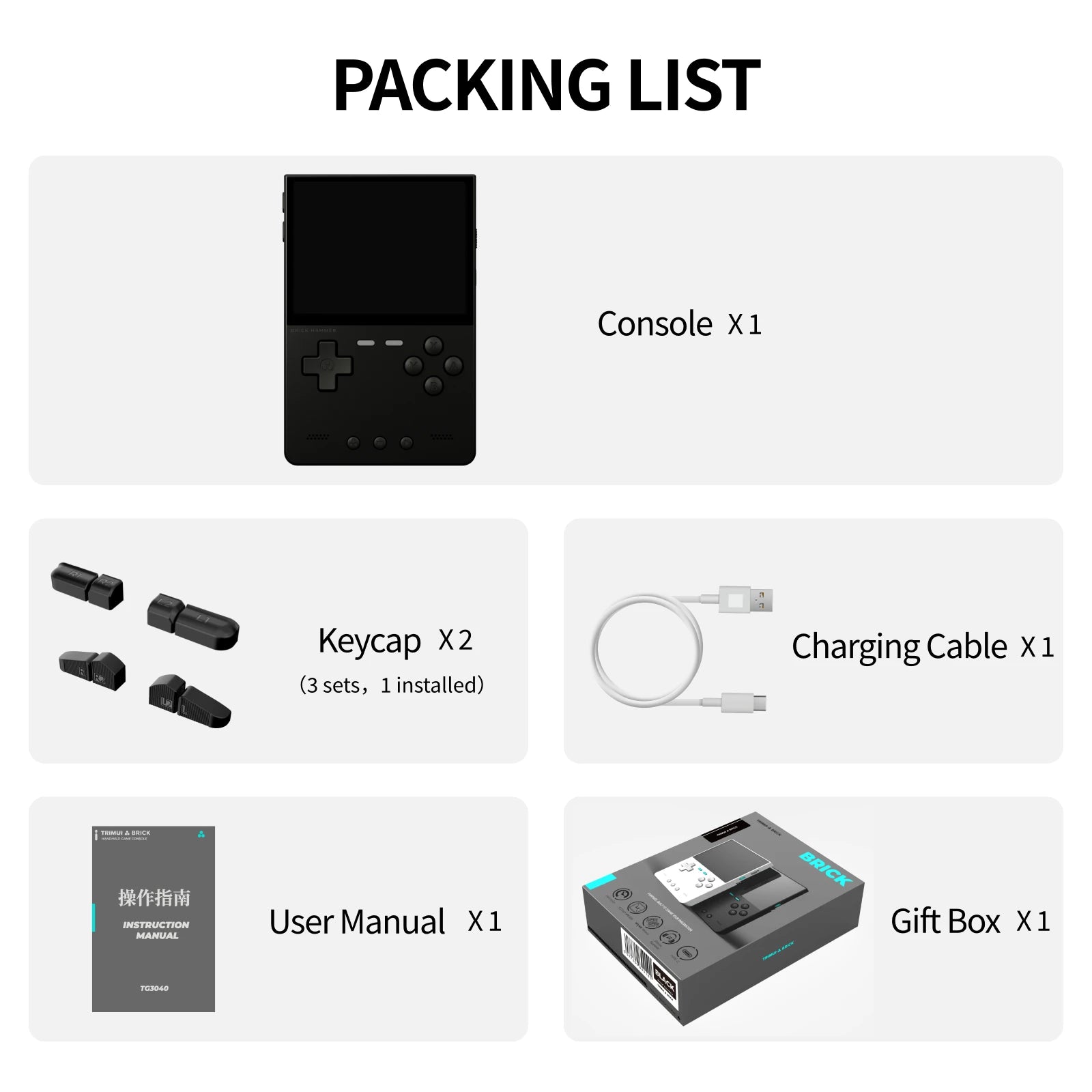 Trimui Brick Hammer 3.2" IPS Retro Handheld Console, 1024×768, 3000mAh, Metal Body, Open-Source, Classic Games Gift