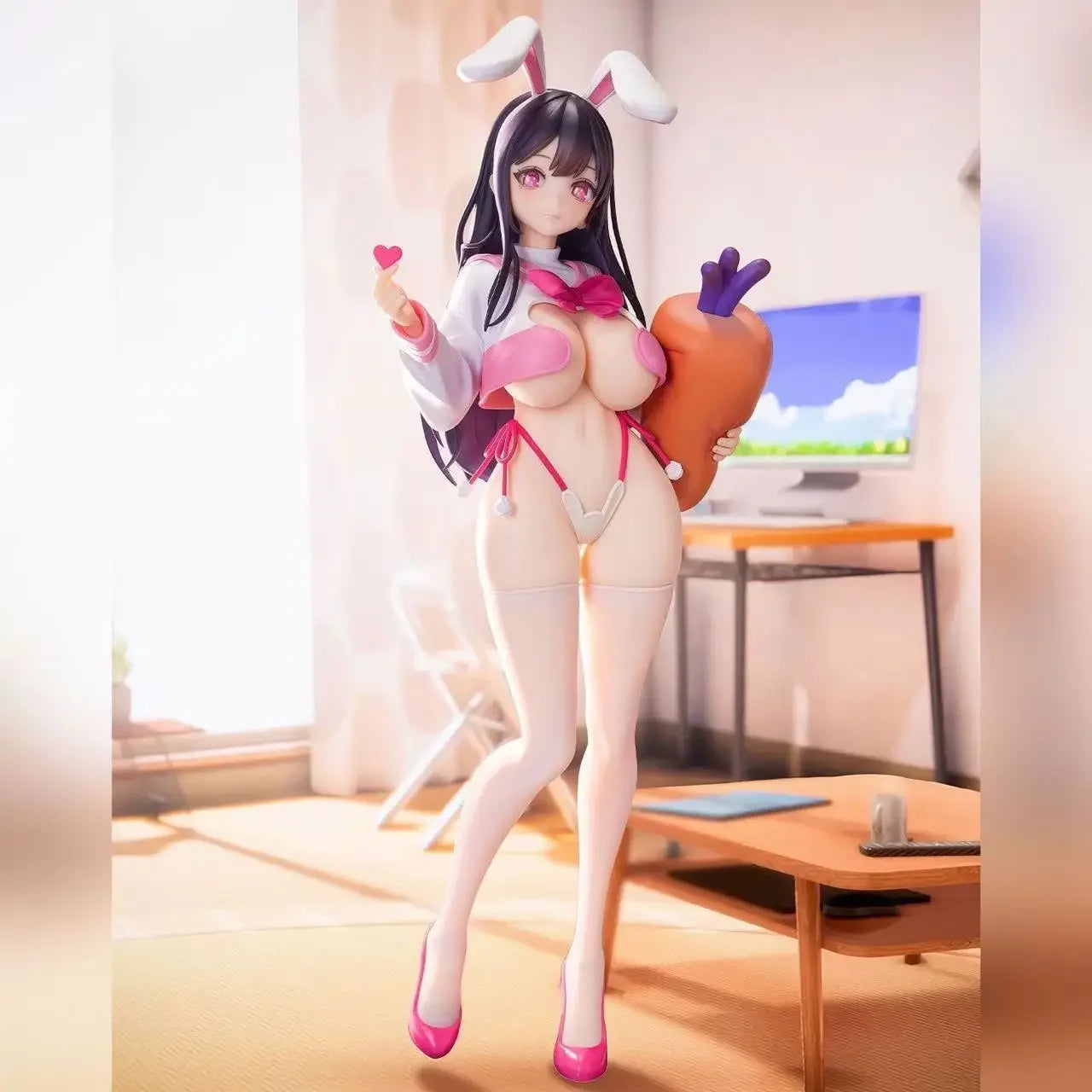 NEW Anime Pretty Girl Hand-Operated JK Rabbit Desktop Decoration Model Collectible Animation GIFT