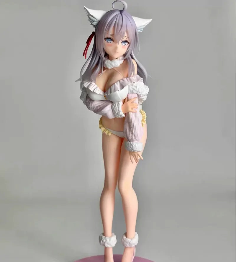 New 25cm Anime Shy Girl Next To The Table Alya Fox Girl Sexy Ornament Collectible Figure Bikini Beach Adult Model Toy Gift Fans