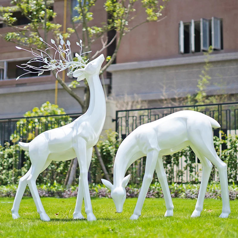 Outdoor abstract sika deer lawn decorative sculpture landscaping