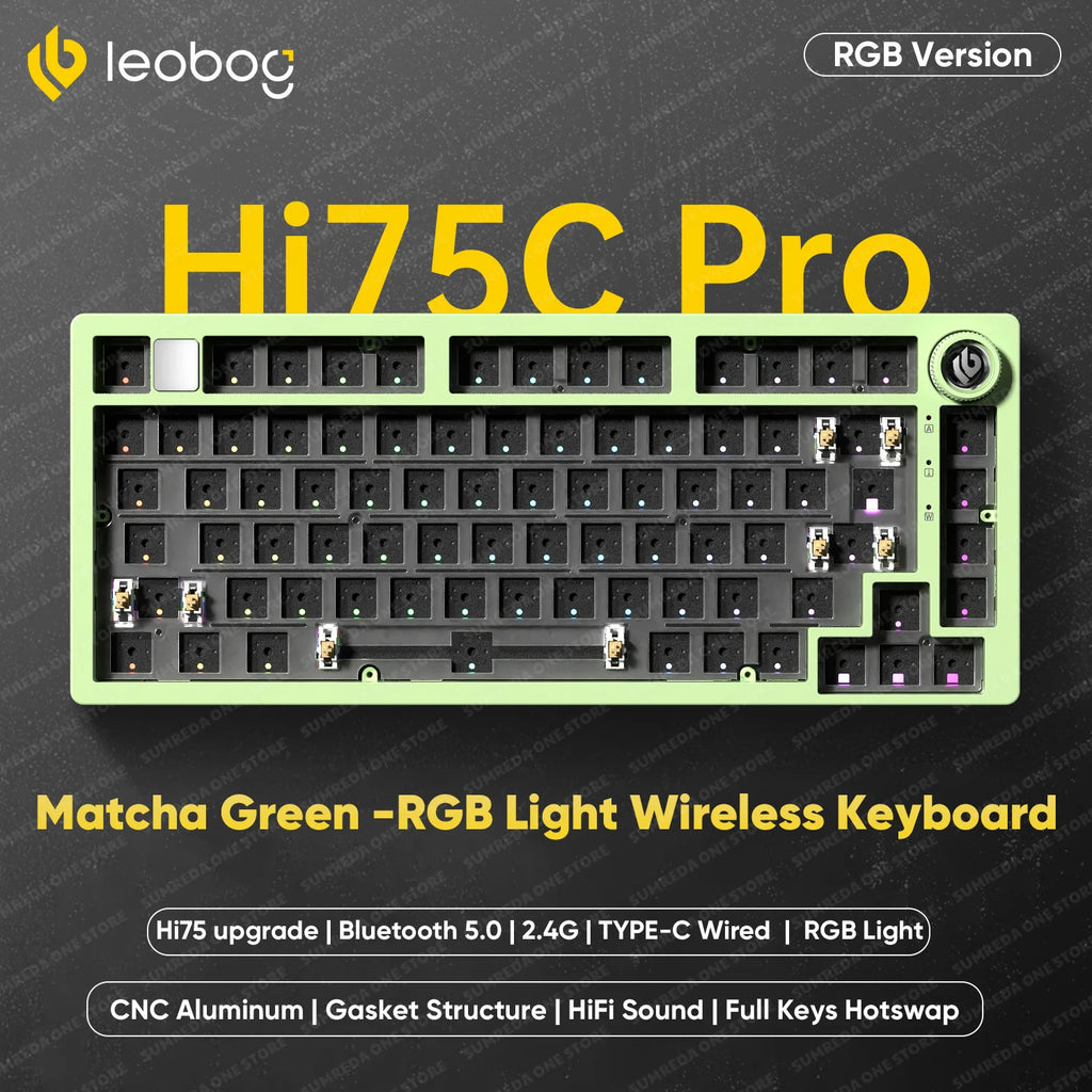 Leobog Hi75C Hi75C Pro Hi75 Gaming Aluminium Drahtlose Mechanische Tastatur Kit 81 Tasten Bluetooth 2,4G Wired Hotswap Gamer Tastatur