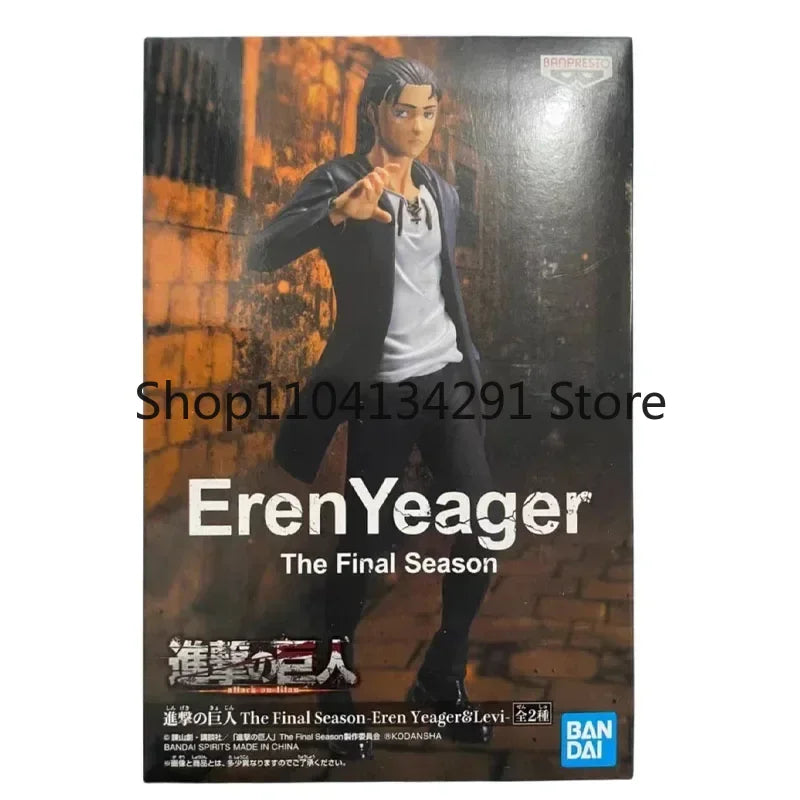 Authentic Bandai Eyeglass Factory Attack on Titan Final Season Eren Yeager Figure Birthday Gift Toy Collectible Model