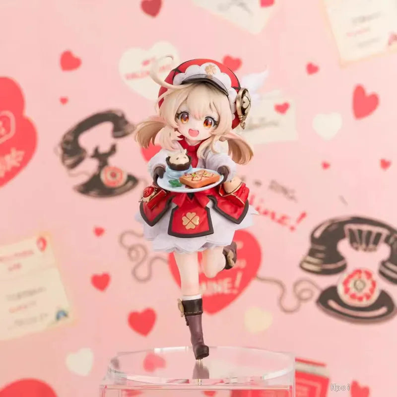 Crimson Knight Klee Gk Action Figure Game Periphery Desktop Ornament 16cm Cute Coffee Shop Dessert Toy Collection Model Gift