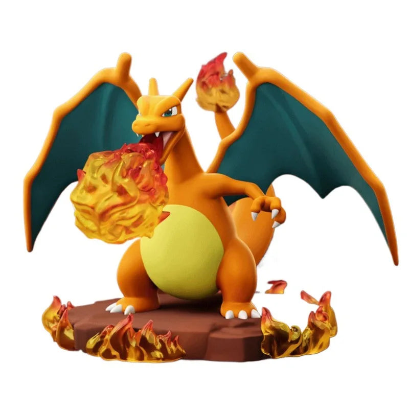 Authentische Pokémon-Actionfigur, Ausstellungsstück für den Schreibtisch: Feuerdrache, Speedy Dog, wunderschöne Blume, Sammlerstück