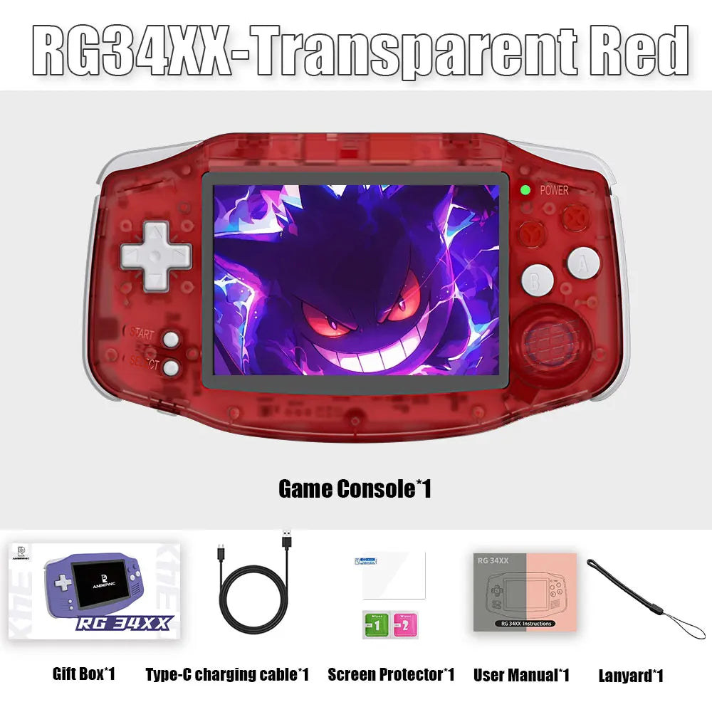 ANBERNIC RG34XX 64Bit Retro Handheld Game Player 3.4-inch IPS Screen HD-Support TV Portable Game Console 3500mAh streaming Gift