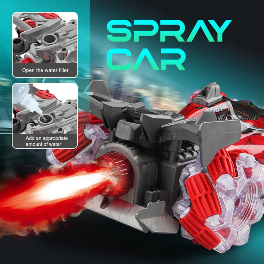 Colorful lights spray stunt racing 4WD shift 2.4G wireless gesture induction racing race remote control toy car