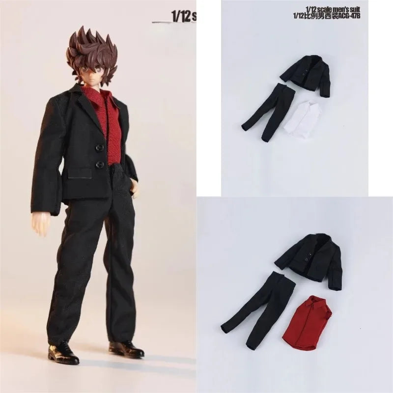 ACG-47 1/12 Scale Hobbies Trend Western-style Clothes Male Suit Shirt Pants Set Model Decor Fit 6'' Soldier Action Figure Body