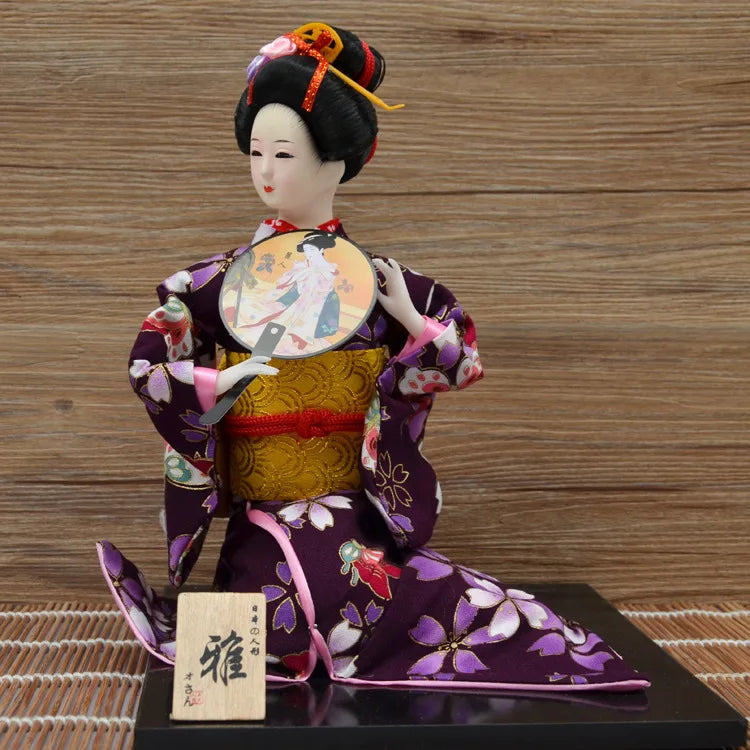 12inch Japanese Geisha Doll Statuette Sitting Figurine Japanese Kimono Kokeshi Kabuki Geisha Handicraft Ornament Birthday Gift